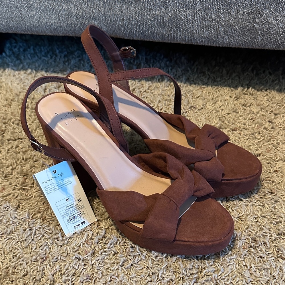 Brown Strappy Platform Sandals